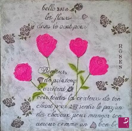 quadri in vendita online - Roses shabby chic