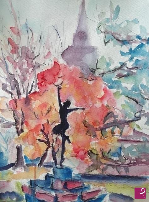 quadri in vendita online - Rosso autunnale
