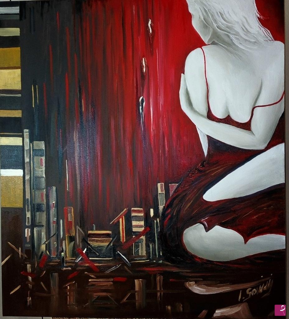 quadri in vendita online - Rosso in mostra