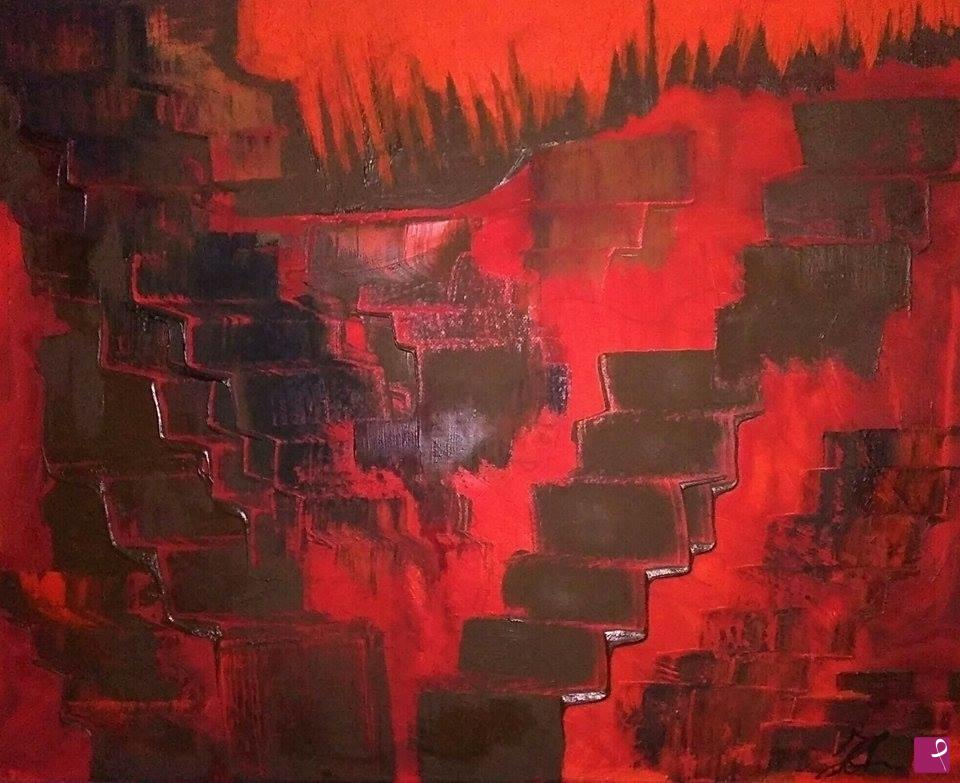 quadri in vendita online - rosso inferno 