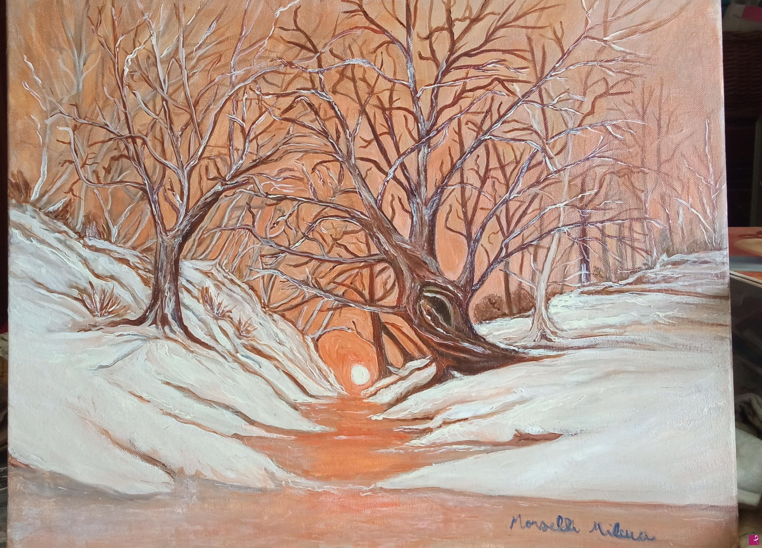 quadri in vendita online - Rosso tramonto 