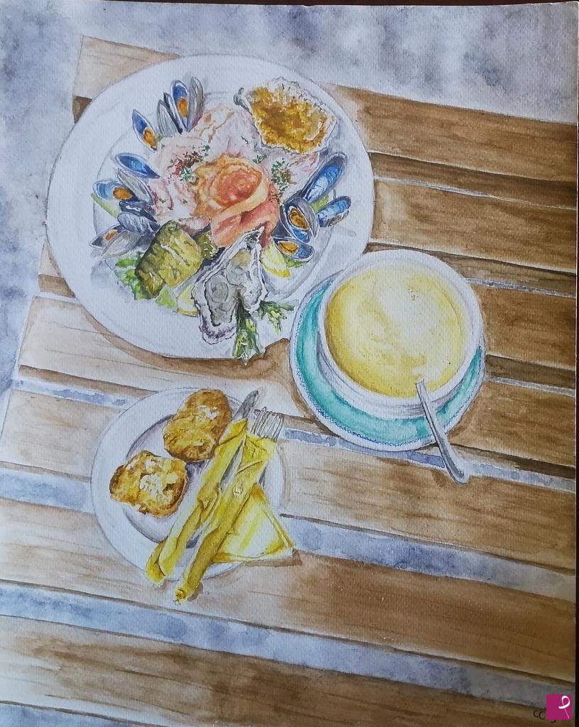 quadri in vendita online - Roundstone in a plate