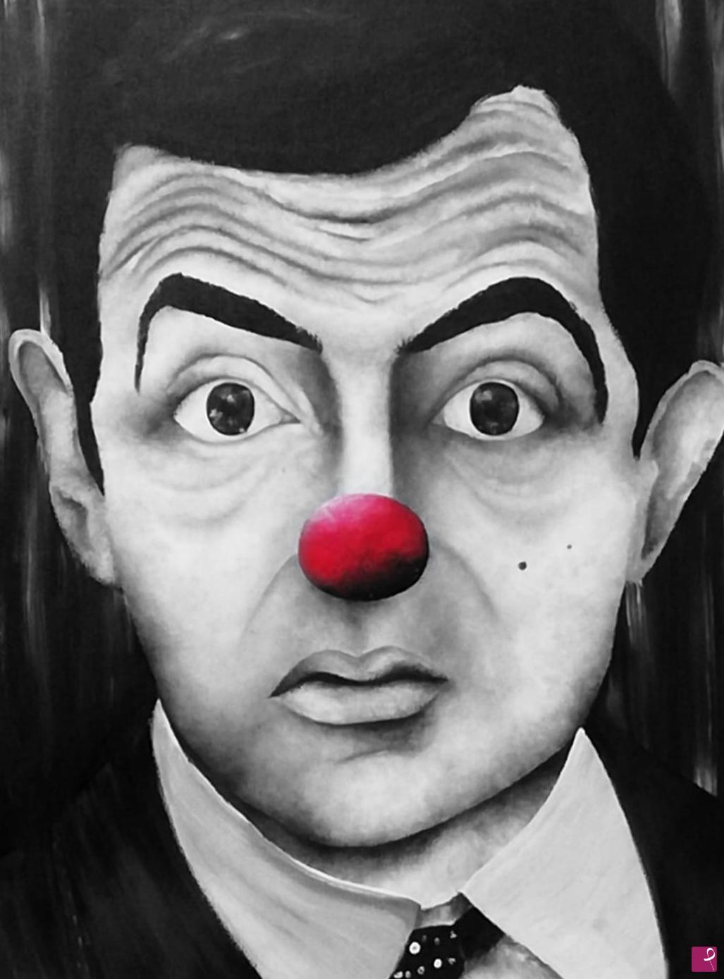 quadri in vendita online - Rowan Atkinson Portrait
