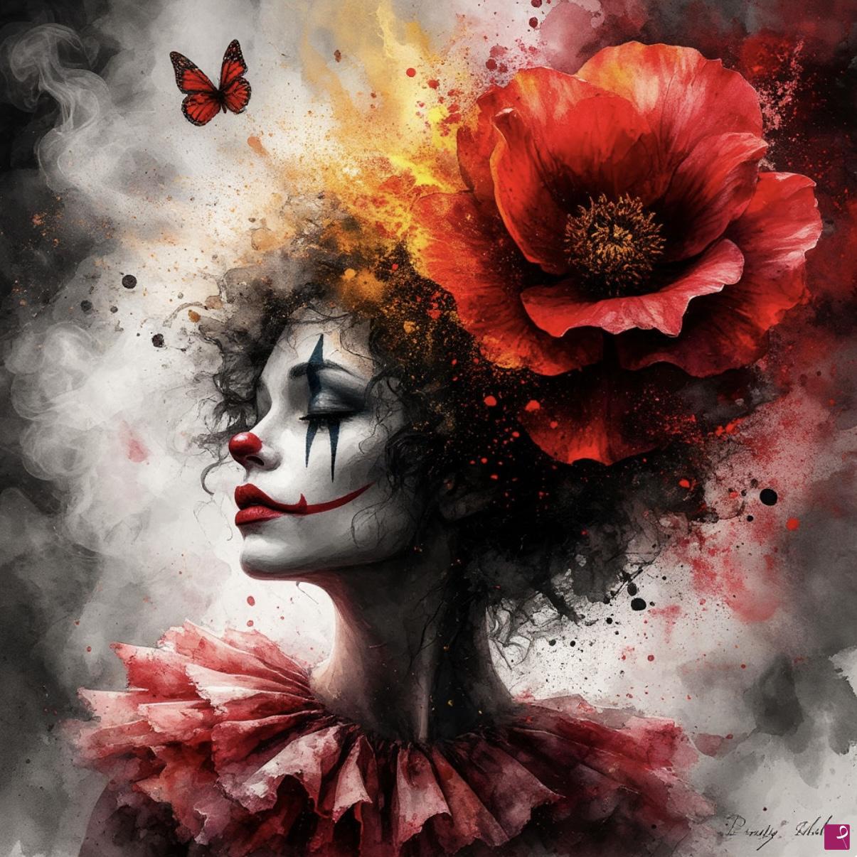 quadri in vendita online - Sad clown