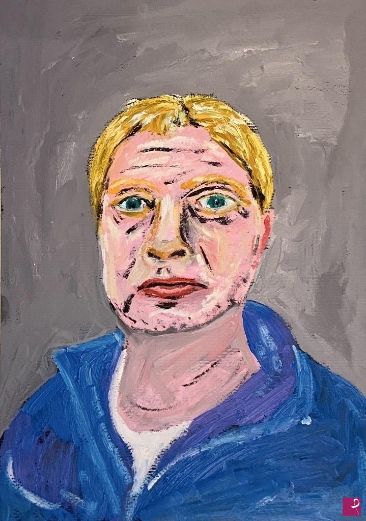 quadri in vendita online - Sad self portrait