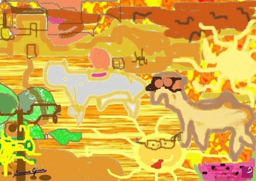 quadri in vendita online - Safari nel sole (fuoco)