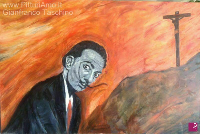 quadri in vendita online - Salvator Dali' si inchina al S.Giovanni in Croce