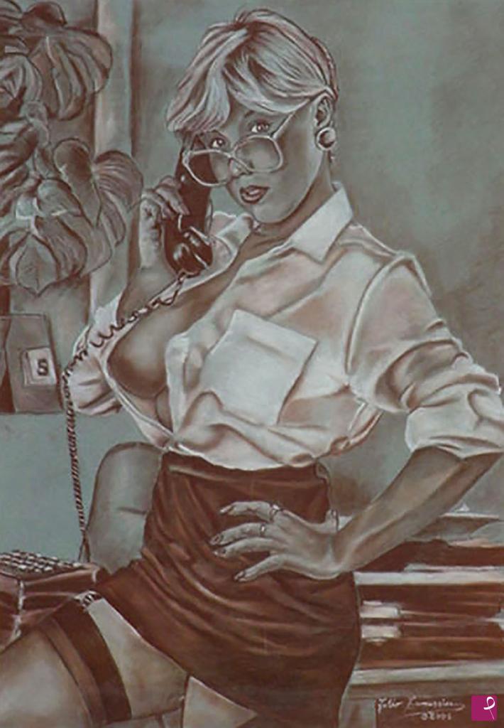 quadri in vendita online - Samantha Fox  "Sexy Secretary at Phone"