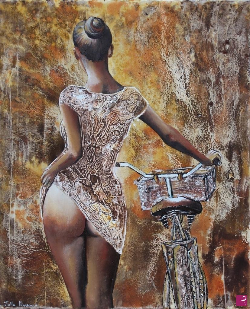 quadri in vendita online - same woman...same bike