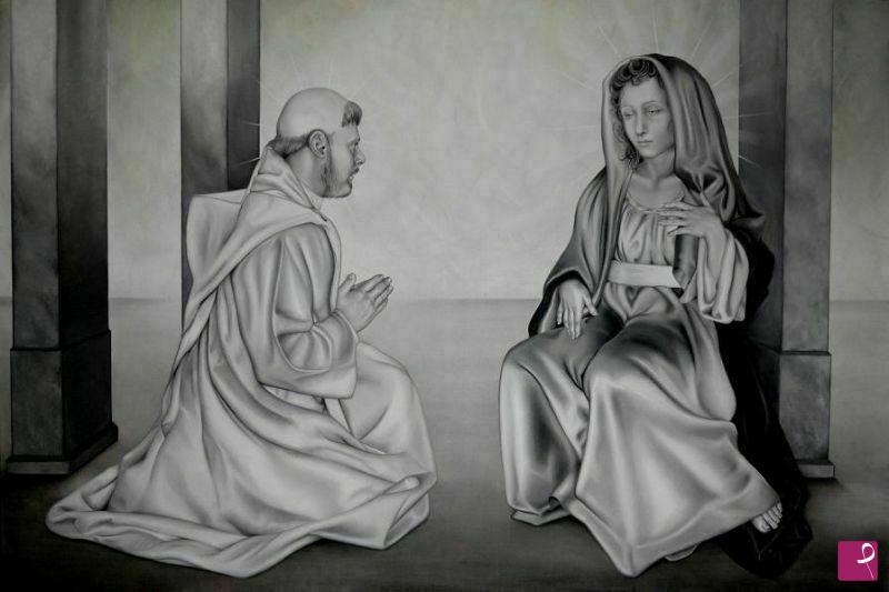 quadri in vendita online - san bernardo e la madonna