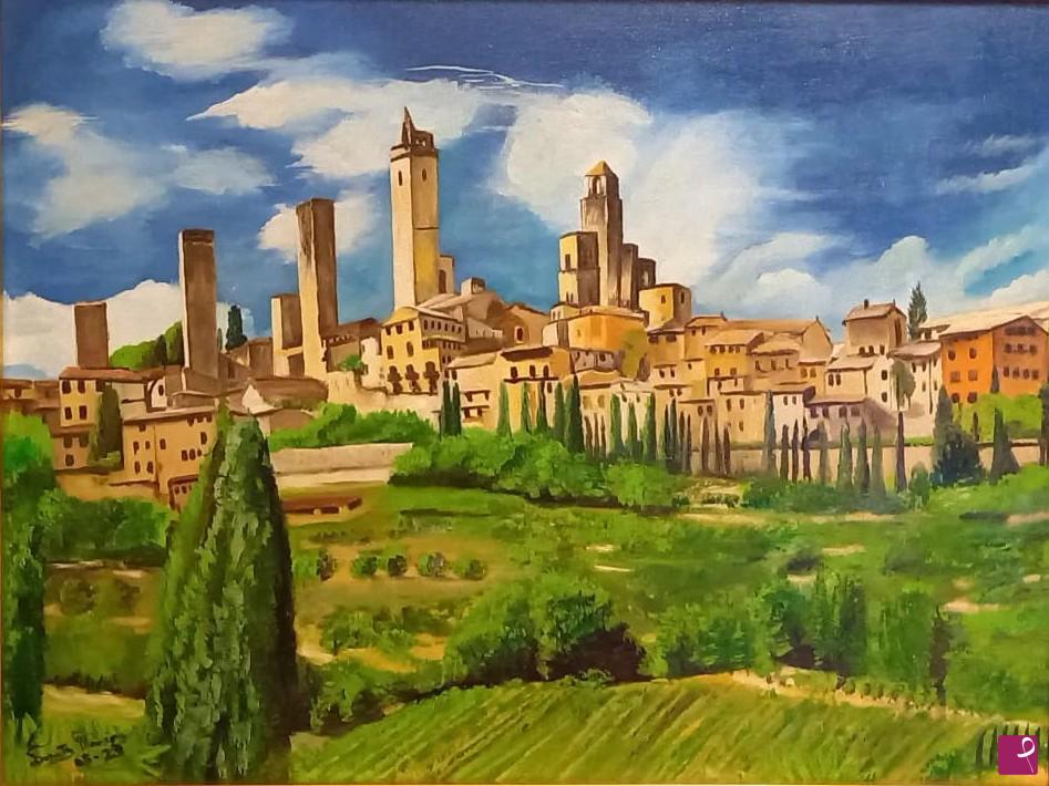 quadri in vendita online - San gimignano (Toscana)