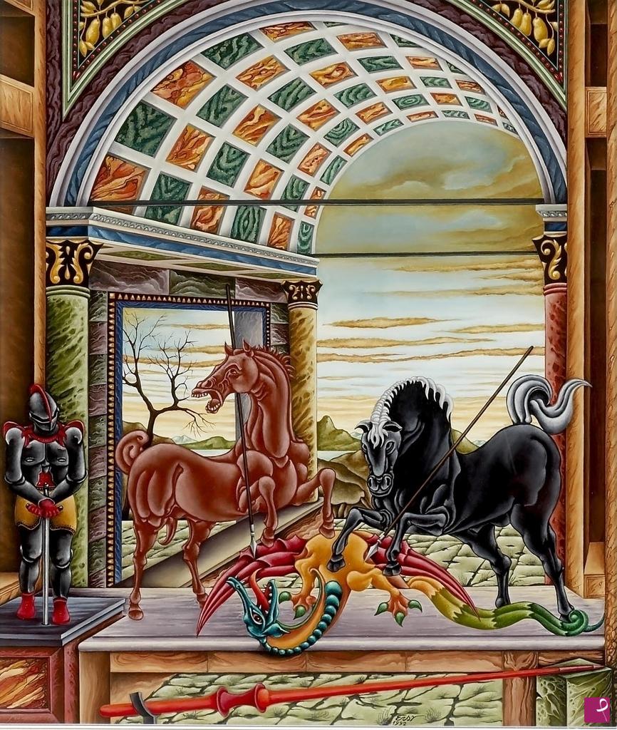 quadri in vendita online - SAN GIORGIO E IL DRAGO