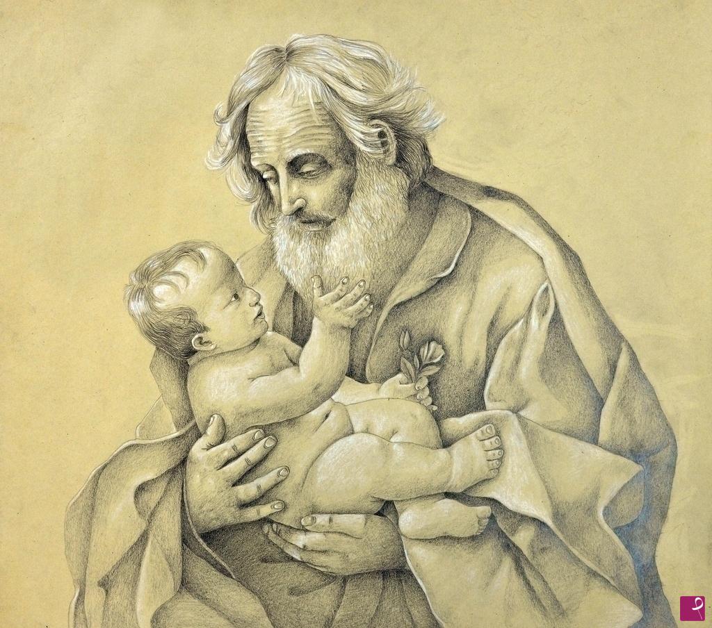 quadri in vendita online - "San Giuseppe con Gesù bambino" - copia d'autore