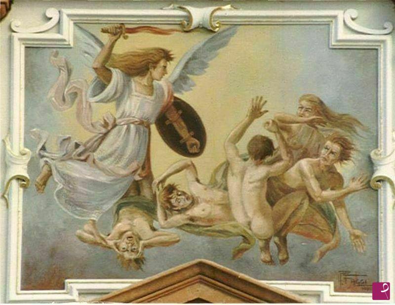 quadri in vendita online - SAN MICHELE ARCANGELO CHE DEBELLA  I DANNATI