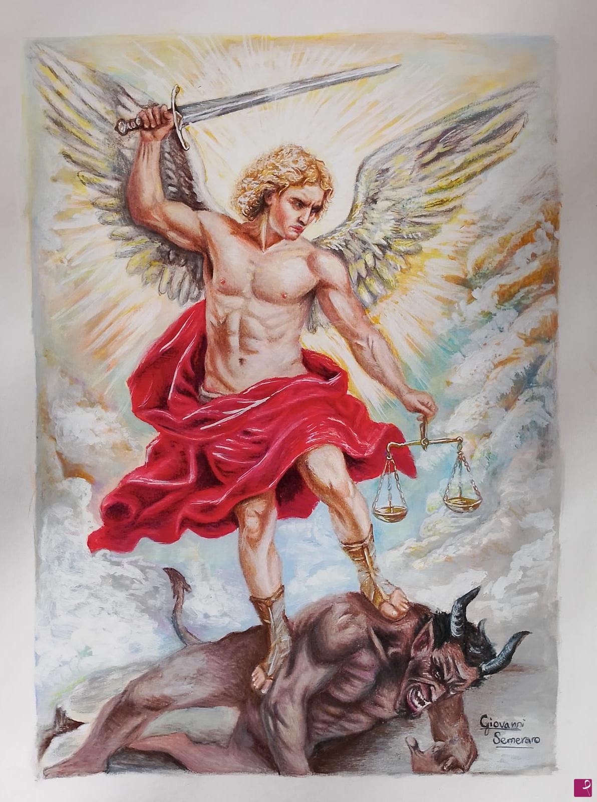 quadri in vendita online - San Michele che sconfigge il diavolo – Stampa artistica cattolica 