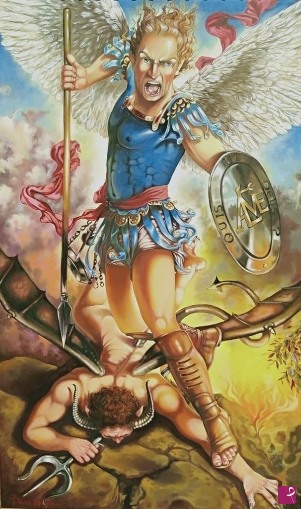 quadri in vendita online - San Michele debella satana