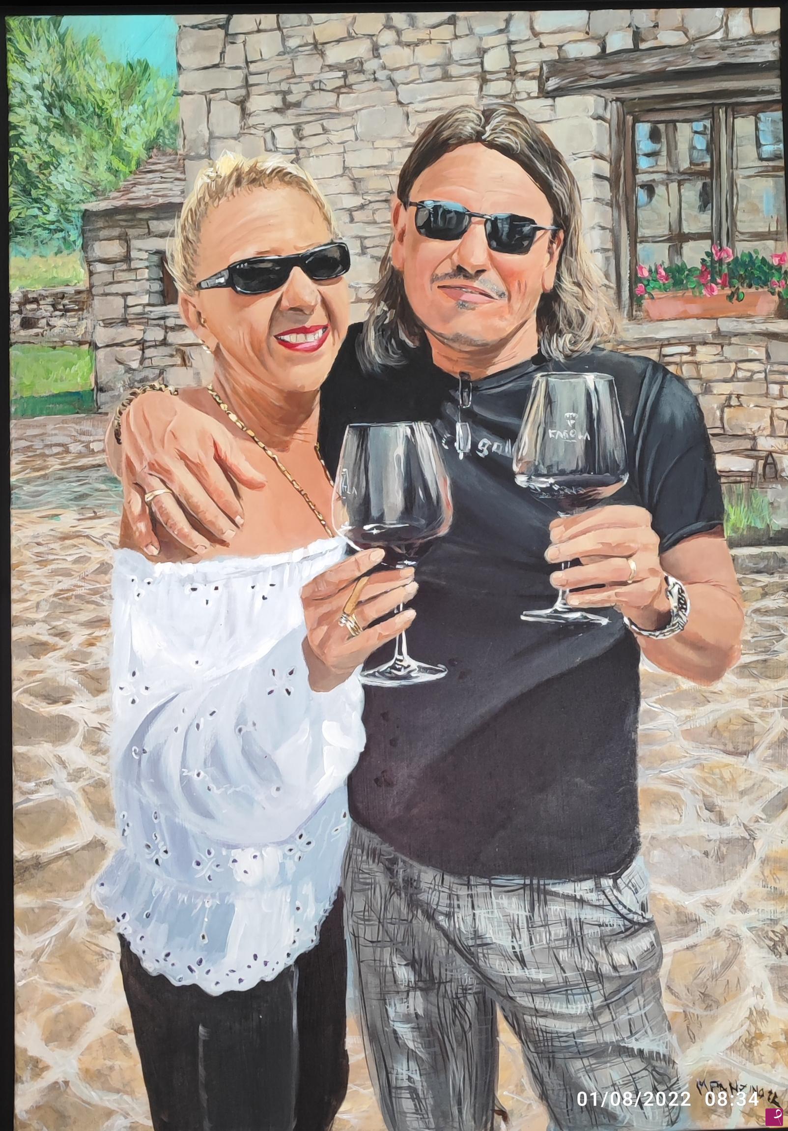 quadri in vendita online - Sandra und Armin leben in Wuppertal, Acryl auf Leinwand 93x65