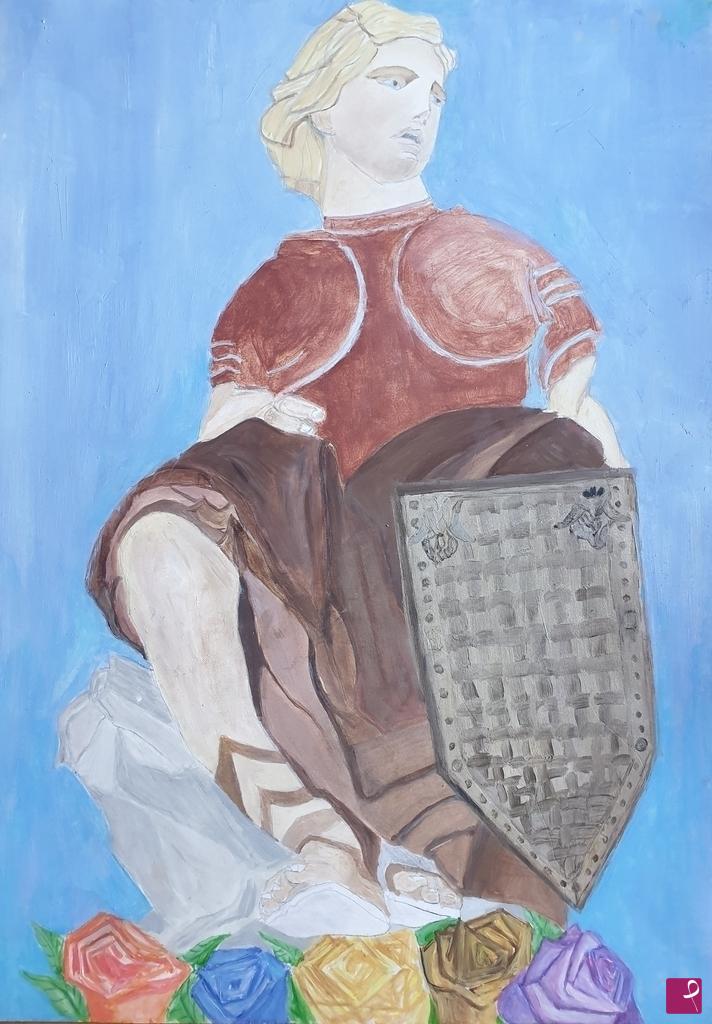 quadri in vendita online - Santa Rosalia (ripresa da un angelo imbardato dello scultore 700ino,Serpotta)