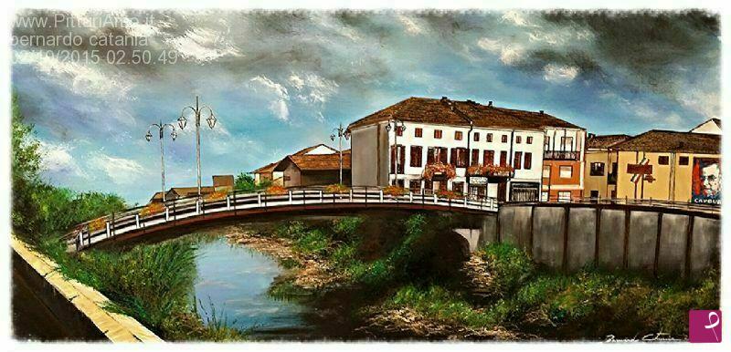 quadri in vendita online - Santena il ponte sul Banna