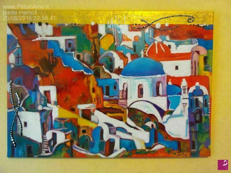 quadri in vendita online - santorini al tramonto
