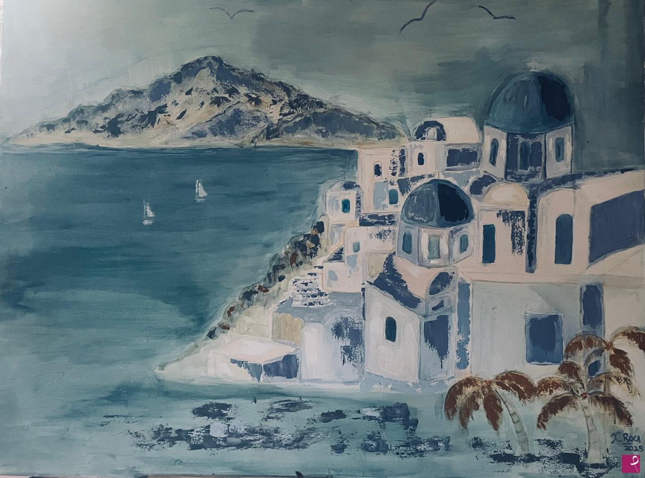 quadri in vendita online - Santorini, la terra dei miei sogni!