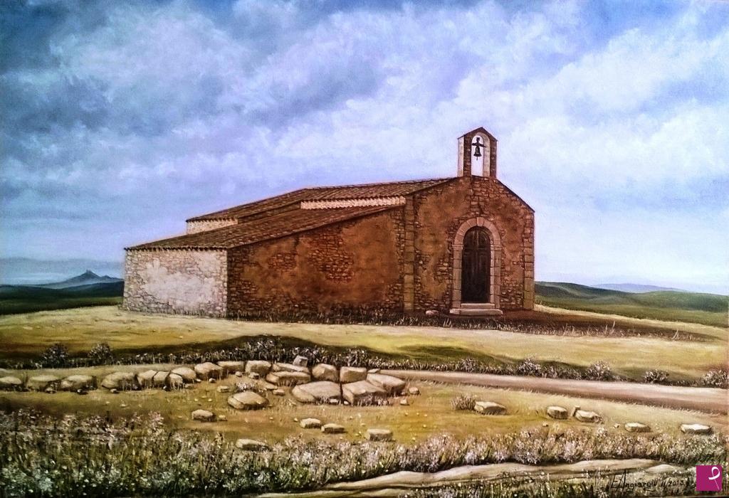 quadri in vendita online - Santu Antiogu becciu "Sant'Antioco chiesa vecchia" 