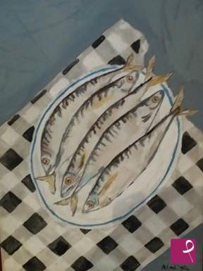 quadri in vendita online - sardine in tavola