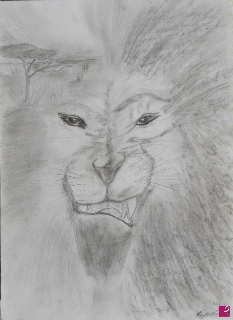 quadri in vendita online - Savana lion
