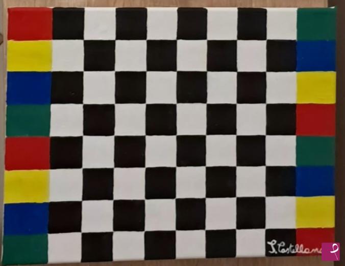 quadri in vendita online - Scacchiera multicolor 