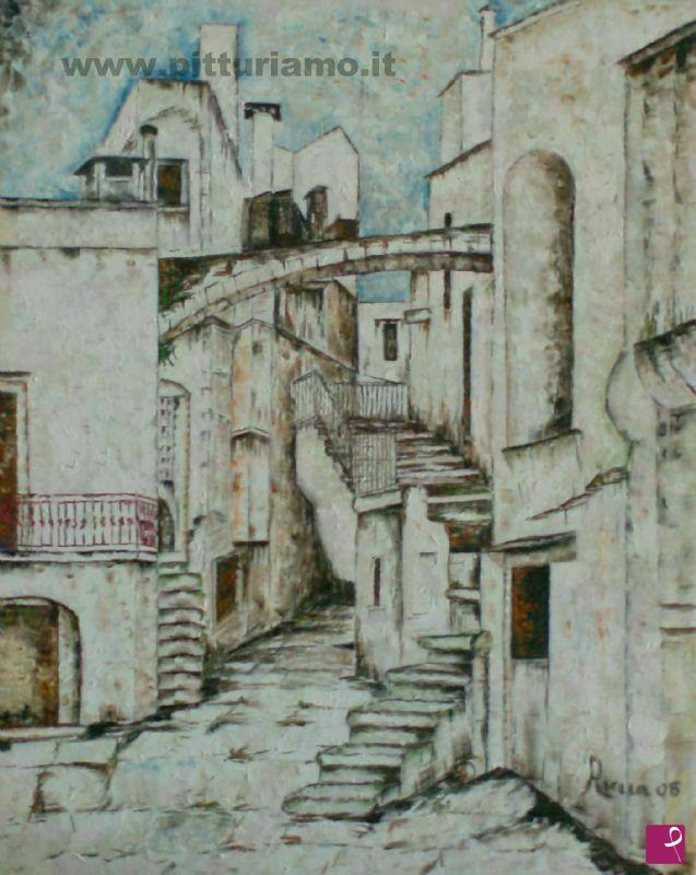 quadri in vendita online - Scale e scalini della mia terra