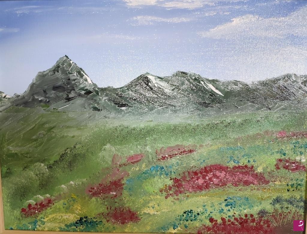 quadri in vendita online - "Scalino e fiori montani" - T/17