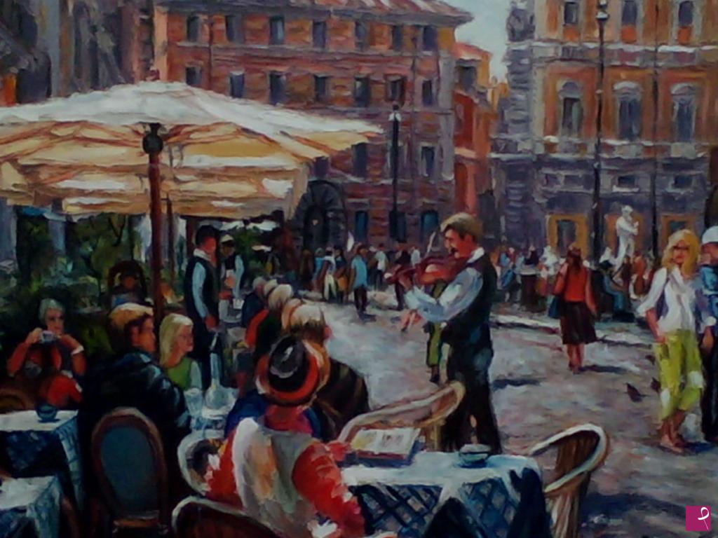 quadri in vendita online - SCENE DI PIAZZA NAVONA