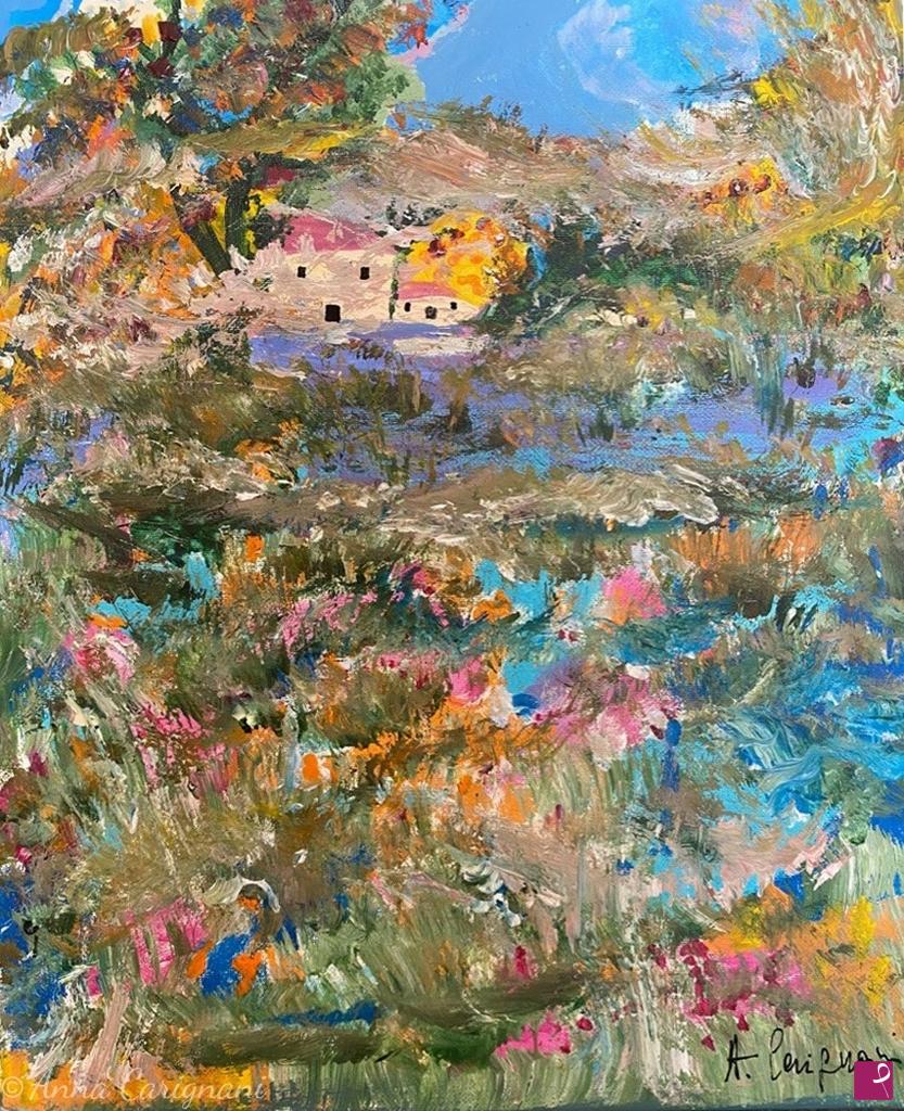 quadri in vendita online - Schizzi di campagna colorata