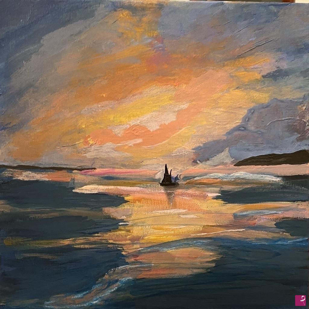 quadri in vendita online - Schizzi di tramonto