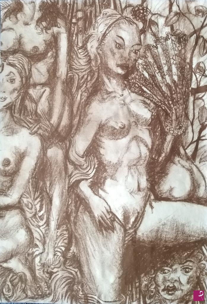 quadri in vendita online - schizzi nudo femminile