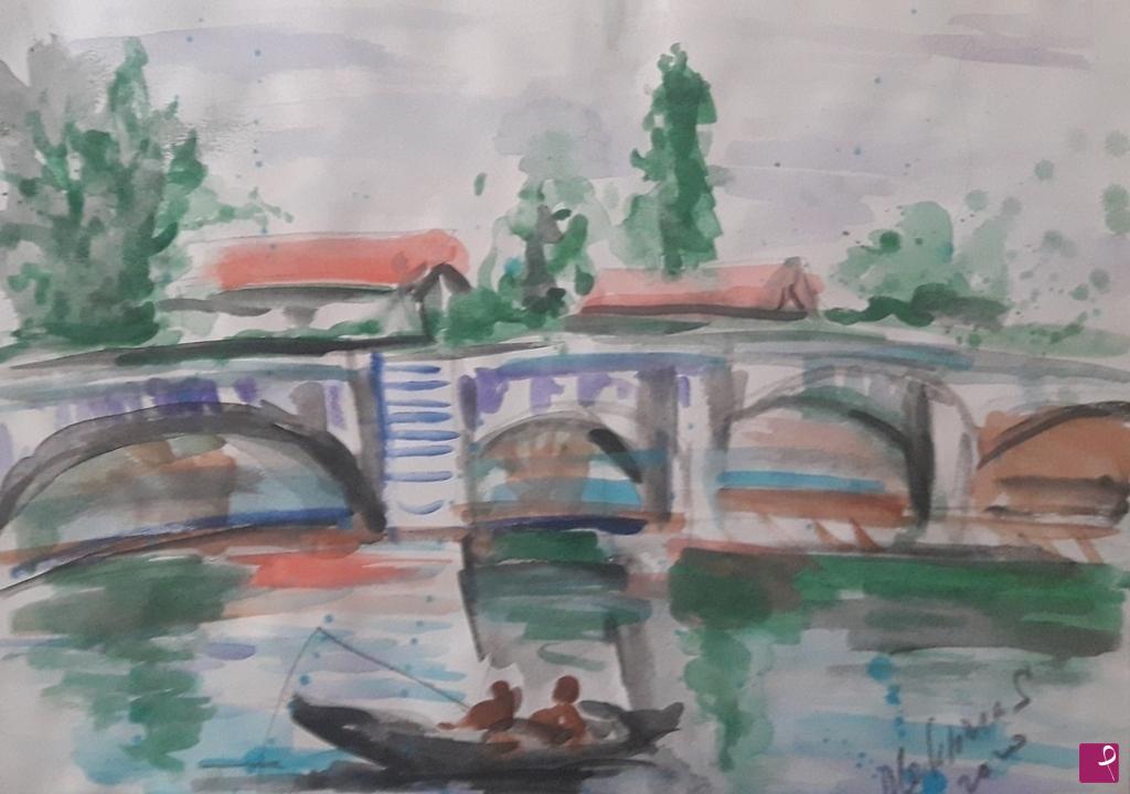 quadri in vendita online - Schizzo. Il Tevere