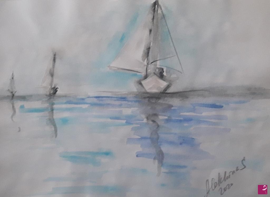 quadri in vendita online - Schizzo. La barca 