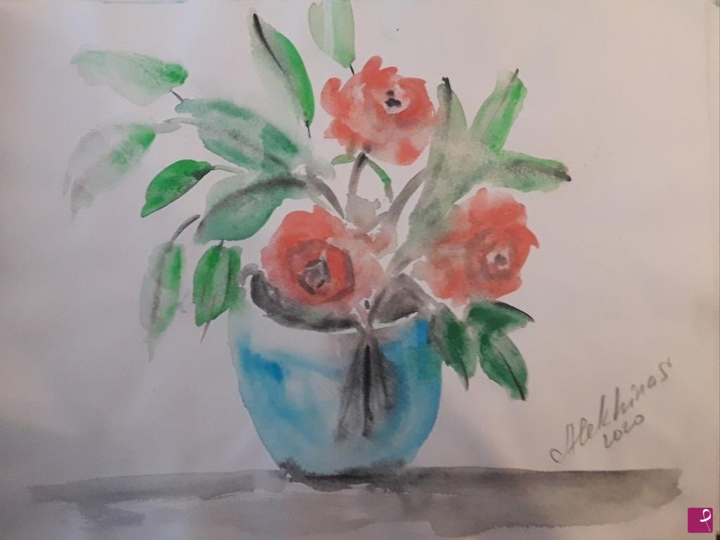 quadri in vendita online - Schizzo. Le rose