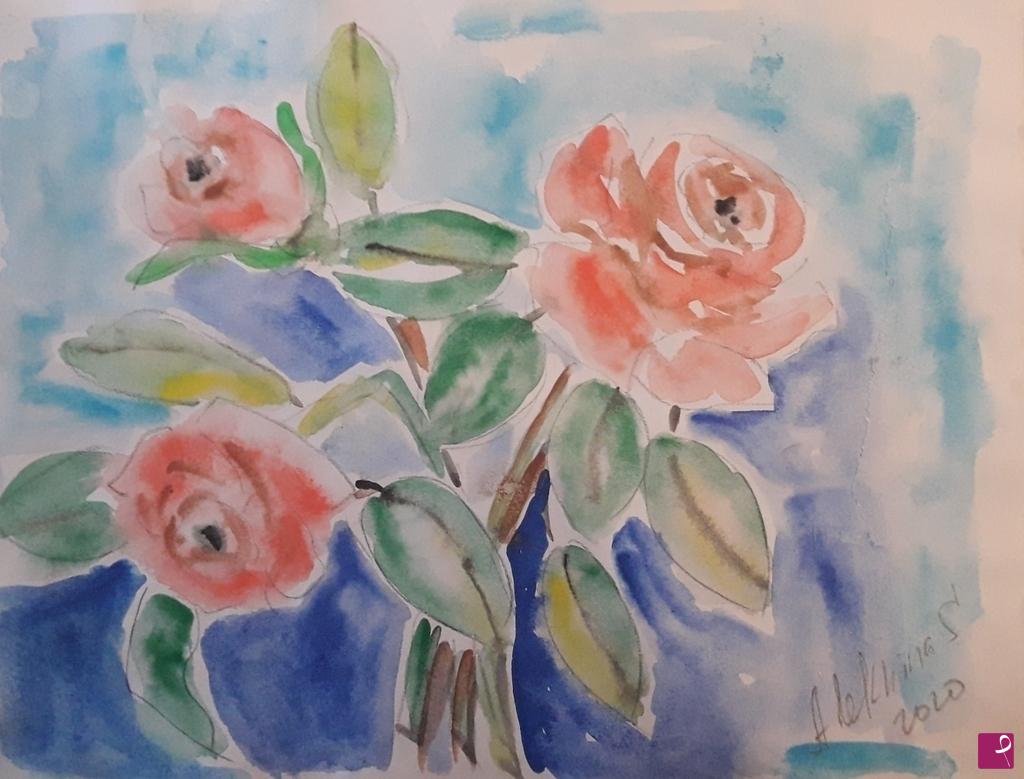 quadri in vendita online - Schizzo. Le rose