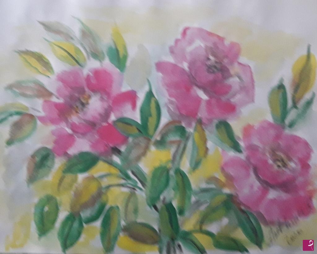 quadri in vendita online - Schizzo. Rose