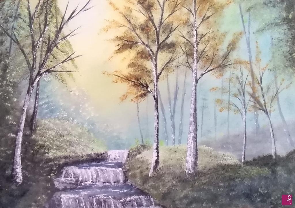 quadri in vendita online - Scintillante foresta Creak