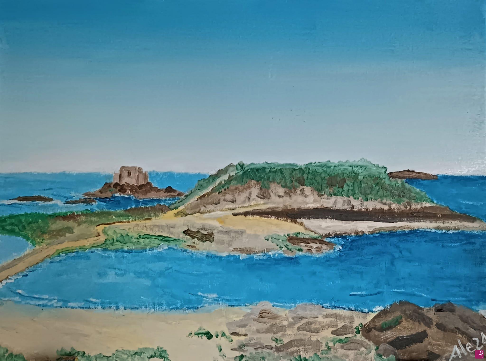 quadri in vendita online - scoglio di Saint Malò