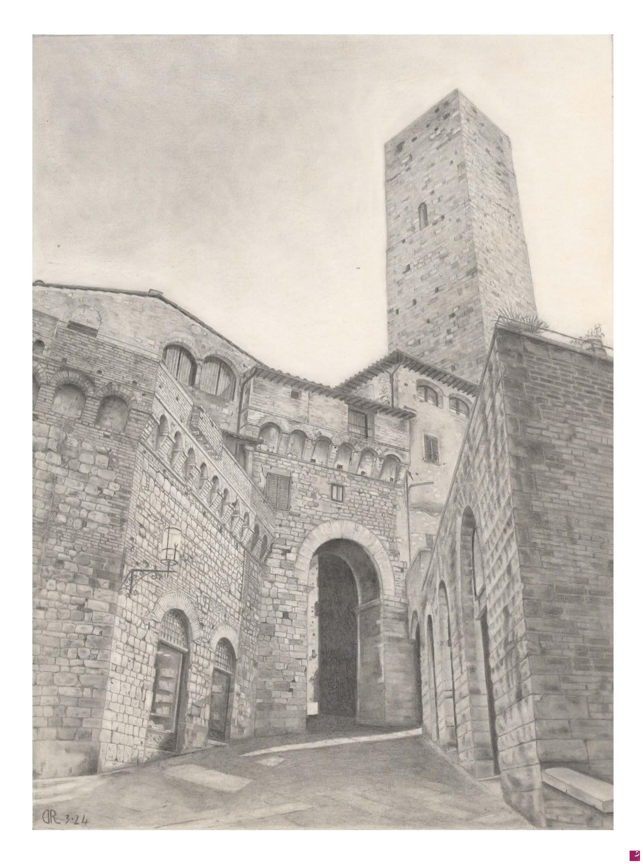 quadri in vendita online - Scorcio - San Giminiano
