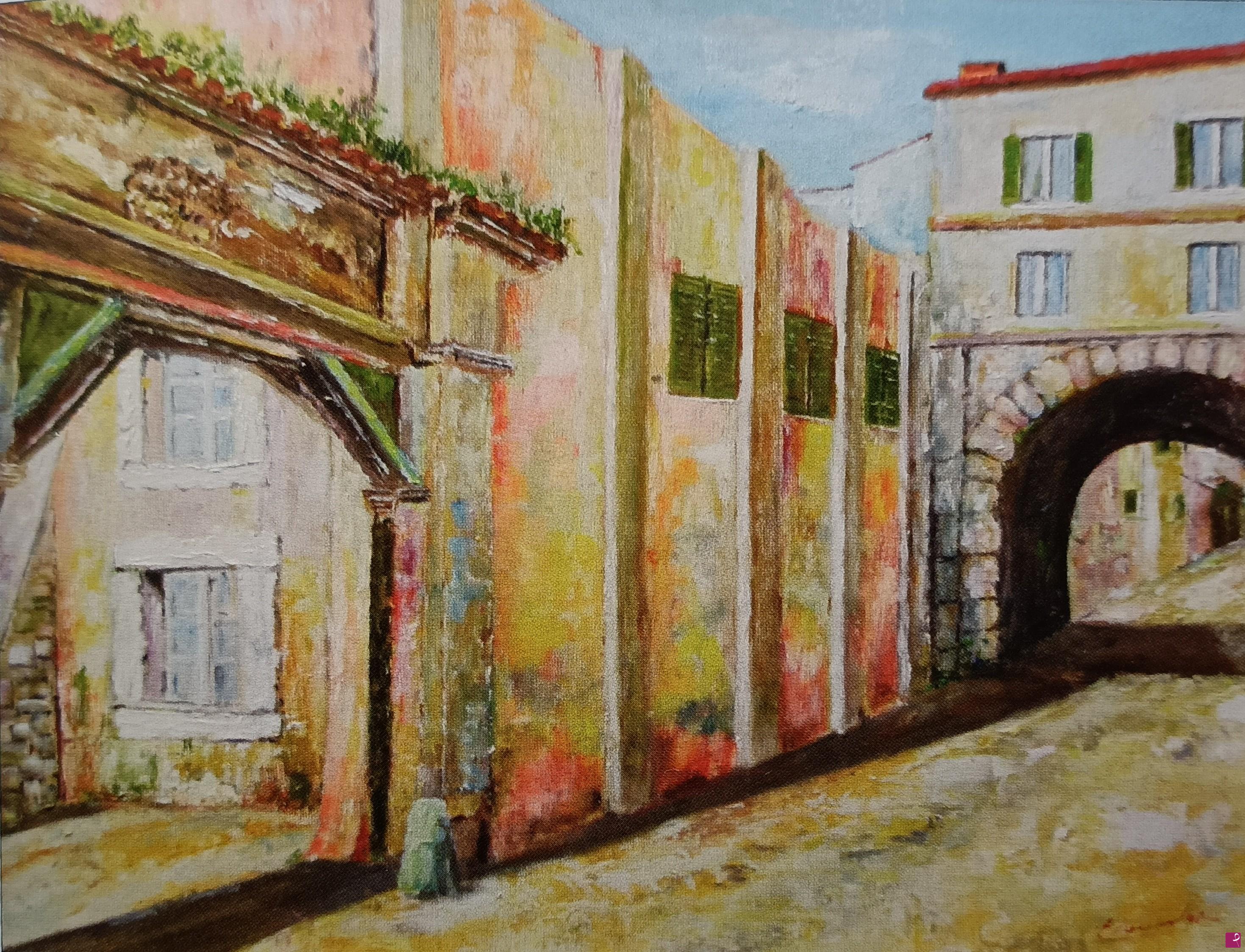 quadri in vendita online - Scorcio castello"Portale ghetto degli Ebrei"