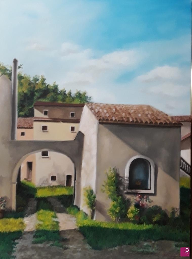 quadri in vendita online - Scorcio contrada in Lessinia