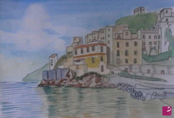 quadri in vendita online - Scorcio costiera Amalfitana
