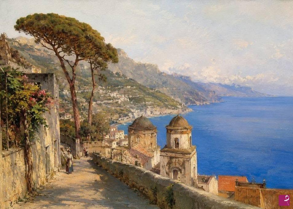 quadri in vendita online - Scorcio costiera Amalfitana