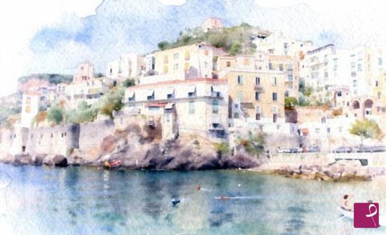 quadri in vendita online - Scorcio costiera Amalfitana
