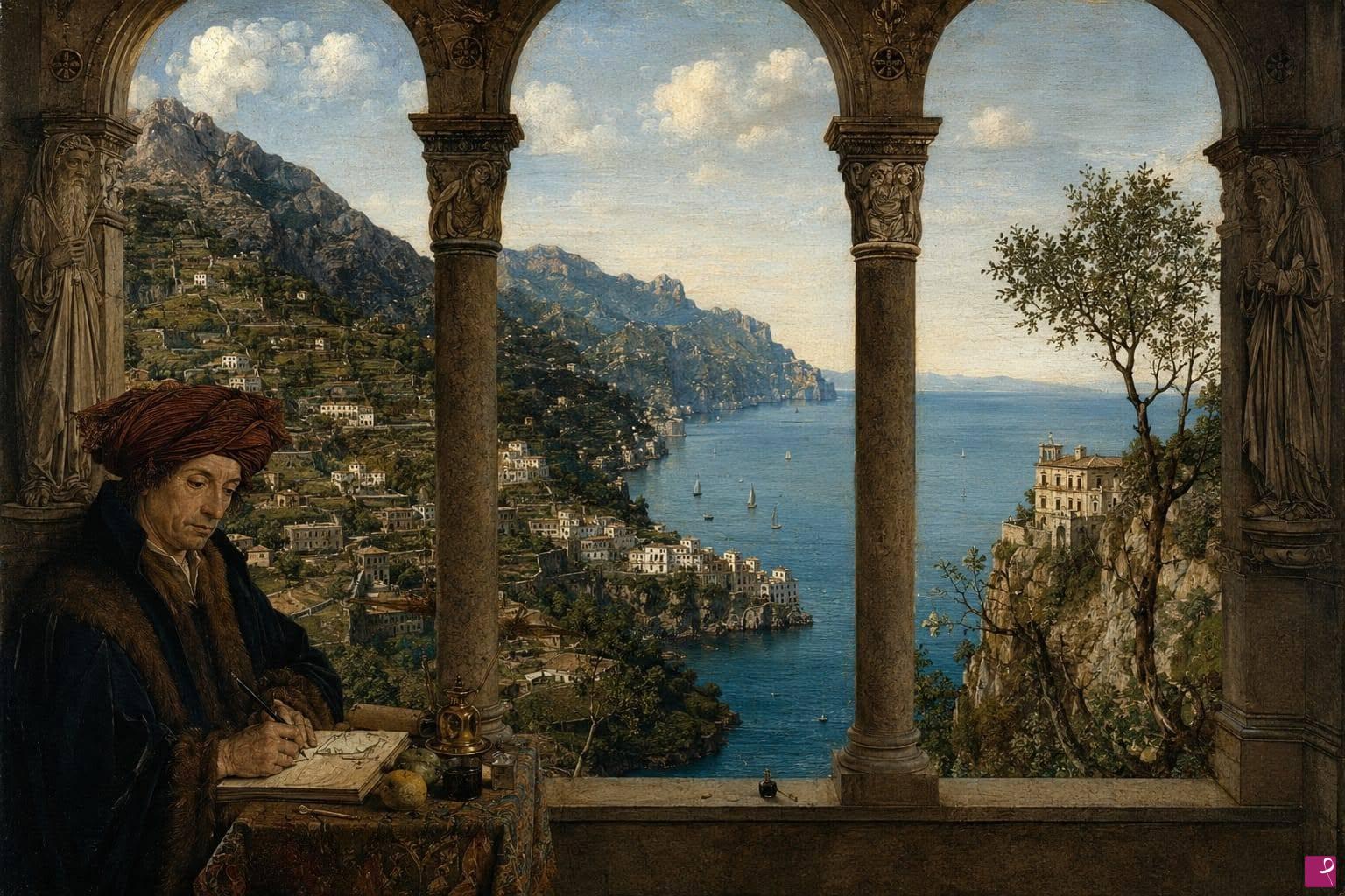 quadri in vendita online - Scorcio costiera Amalfitana