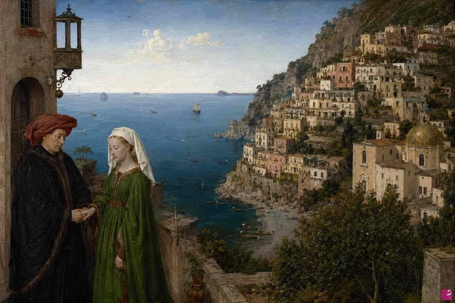 quadri in vendita online - Scorcio costiera Amalfitana